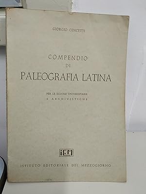 Imagen del vendedor de compendio di paleografia latina NUOVO a la venta por STUDIO PRESTIFILIPPO NUNZINA MARIA PIA