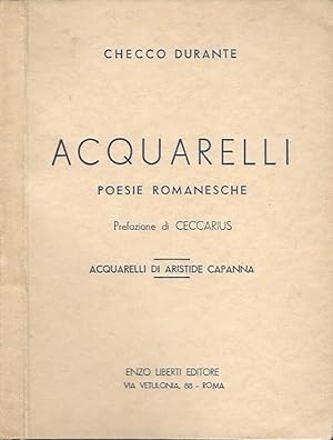Bild des Verkufers fr Acquarelli. Poesie romanesche zum Verkauf von Biblioteca di Babele