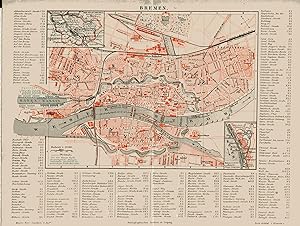 Bild des Verkufers fr Stadtplan von Bremen. Mastab: 1 : 20 000; 2 Nebenkarten: Der Staat Bremen und Bremerhaven zum Verkauf von Antiquariat Kastanienhof