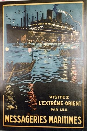 "MESSAGERIES MARITIMES" VISITEZ L'EXTRÊME-ORIENT par les PAQUEBOTS ATHOS II et D'ARTAGNAN / Affic...