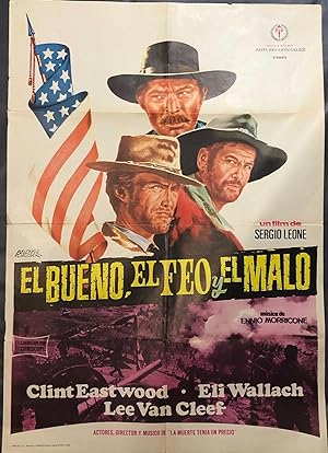 El Bueno, El Feo Y El Malo [The Good, the Bad and the Ugly]. Original Movie Poster, Spanish Langu...