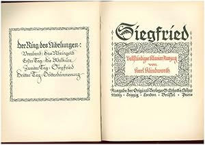 Bild des Verkufers fr Der Ring des Nibelungen. Ein Bhnenfestspiel fr drei Tage und einen Vorabend. Zweiter Tag: Siegfried. zum Verkauf von Ant. Abrechnungs- und Forstservice ISHGW