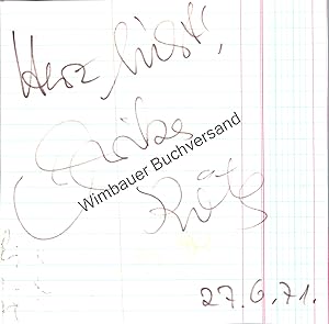 Bild des Verkufers fr Original Autogramm Erika Kth (1925-1989) /// Autograph signiert signed signee zum Verkauf von Antiquariat im Kaiserviertel | Wimbauer Buchversand