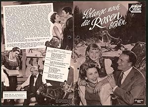 Bild des Verkufers fr Filmprogramm DNF, Solange noch die Rosen blh`n, Hertha Feiler, Willy Fritsch, Regie: Hans Deppe zum Verkauf von Bartko-Reher