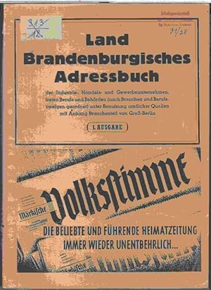 Land Brandenburgisches Adressbuch ( 1946 ) der Industrie-, Handels- und Gewerbeunternehmen, freie...