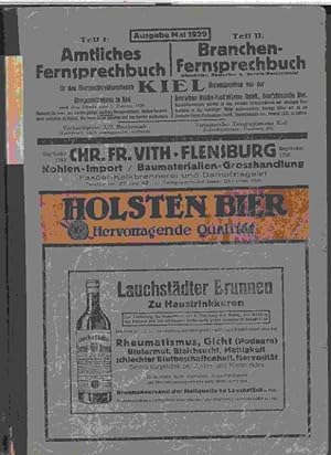 Bild des Verkufers fr Amtliches Fernsprechbuch 1929 fr den Oberpostdirektionsbezirk Kiel. - Abgeschlossen am 1. Februar 1929. zum Verkauf von Antiquariat Carl Wegner