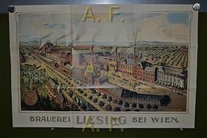 Brauerei Liesing bei Wien, Farbdruck der Kunstanstalt Eckert und Pflug, Leipzig, um 1900, Wiener ...