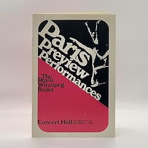Bild des Verkufers fr Paris Review Performances; The Royal Winnipeg Ballet [Programme Book] ; [held at the] Concert Hall, October 30, 31 & November 1, 1968 zum Verkauf von Black's Fine Books & Manuscripts