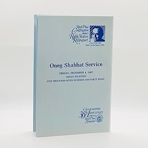 Oneg Shabbat Service; Friday, December 4, 1987 [Programme Book] ; Kislev Fourteen, Five Thousand ...