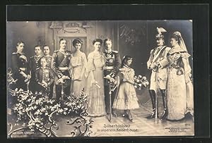 Bild des Verkufers fr Ansichtskarte Silberhochzeit in unserem Kaiserhause, Kaiserpaar Wilhelm II. von Preussen zum Verkauf von Bartko-Reher