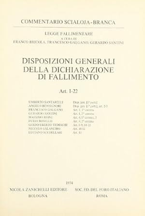 Image du vendeur pour Disposizioni generali dichiarazione di fallimento. Art. 1-22 mis en vente par MULTI BOOK