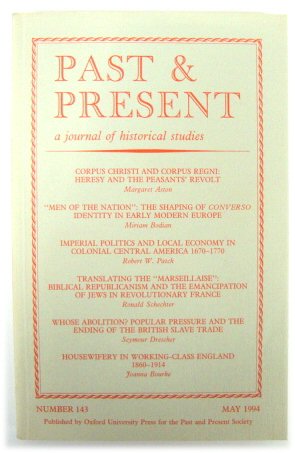 Bild des Verkufers fr Past & Present: A Journal of Historical Studies - Number 143, May 1994 zum Verkauf von PsychoBabel & Skoob Books