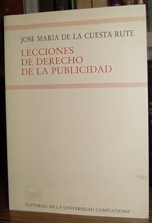 Imagen del vendedor de LECCIONES DE DERECHO DE LA PUBLICIDAD a la venta por Fbula Libros (Librera Jimnez-Bravo)