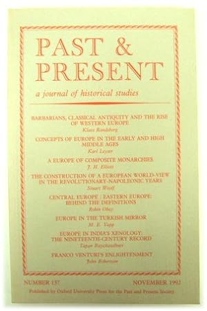 Bild des Verkufers fr Past & Present: A Journal of Historical Studies - Number 137, November 1992 zum Verkauf von PsychoBabel & Skoob Books