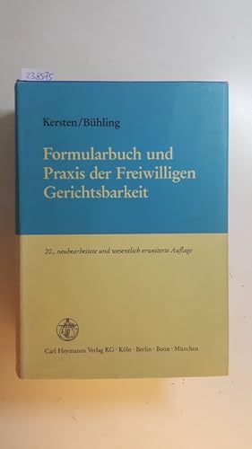 Immagine del venditore per Formularbuch und Praxis der freiwilligen Gerichtsbarkeit venduto da Gebrauchtbcherlogistik  H.J. Lauterbach