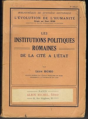 Les Institutions politiques romaines de la cité a l'état