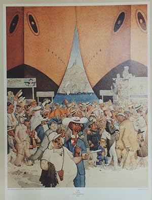 "DER HAFEN VON MARSEILLE 1933" Affiche originale entoilée / Offset per DUBOUT / WILHEM-BUSCH-MUSE...