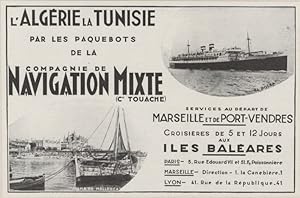 "Cie de NAVIGATION MIXTE "Annonce originale entoilée (années 30)