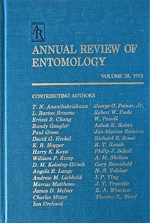 Seller image for Annual Review of Entomology - Volume 38, 1993 for sale by Moneyblows Books & Music
