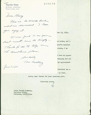 Seller image for autograph letter for sale by Eureka Books