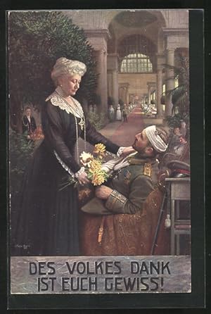Bild des Verkufers fr Ansichtskarte Kaiserin Auguste Victoria Knigin von Preussen, Des Volkes Dank ist euch Gewiss! zum Verkauf von Bartko-Reher