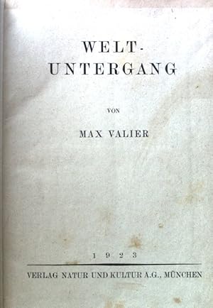 Imagen del vendedor de Weltuntergang; a la venta por books4less (Versandantiquariat Petra Gros GmbH & Co. KG)