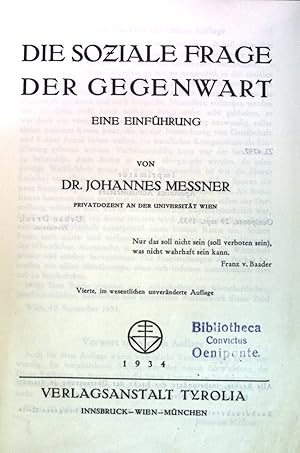 Bild des Verkufers fr Die Soziale Frage der Gegenwart: Eine Einfhrung. zum Verkauf von books4less (Versandantiquariat Petra Gros GmbH & Co. KG)