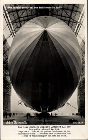 Ansichtskarte / Postkarte Das neue deutsche Zeppelin Luftschiff LZ 129 Graf Hindenburg, Luftschif...