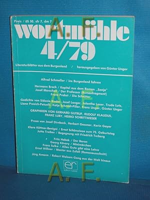 Bild des Verkufers fr Wortmhle 4/79, Literatur aus dem Burgenland zum Verkauf von Antiquarische Fundgrube e.U.