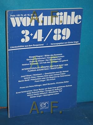 Bild des Verkufers fr Wortmhle 3+4/89, Literatur aus dem Burgenland zum Verkauf von Antiquarische Fundgrube e.U.