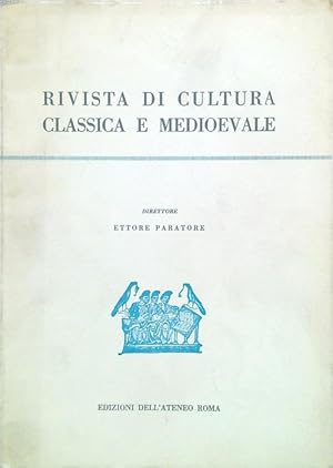 Seller image for Rivista di cultura classica e medioevale - Anno XII, N. 1/1970 for sale by Librodifaccia