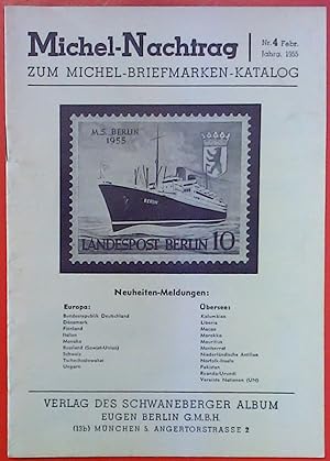 Bild des Verkufers fr Michel-Nachtrag zum Michel-Briefmarken-Katalog. NR. 4 - Febr. - Jahrg. 1955 zum Verkauf von biblion2