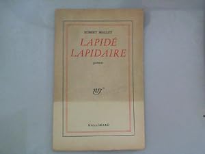 Bild des Verkufers fr Lapid Lapidaire zum Verkauf von JLG_livres anciens et modernes