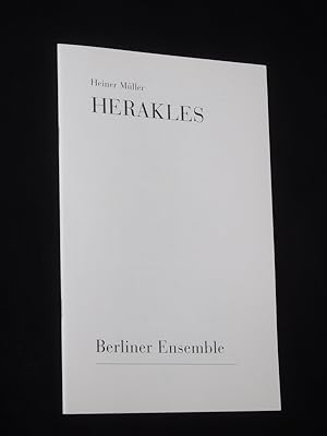 Bild des Verkufers fr Programmheft Berliner Ensemble 1998/99. HERAKLES von Heiner Mller. Regie/ Bhne: Klaus Emmerich, Kostme: Barbara Naujok. Mit Uwe Steinbruch, Veit Schubert, Hans Fleischmann, Mex Schlpfer, Achmed Brger, Julian Kamphausen, Ann Marie Pollmann, Silvia Schrder, Christian Mrosek, Ronald Siegmund, Margarita Broich, Anette Daugardt, Cristin Knig (Stckabdrucke) zum Verkauf von Fast alles Theater! Antiquariat fr die darstellenden Knste