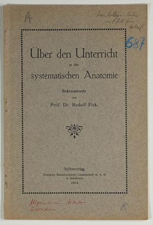 Über den Unterricht in der systematischen Anatomie.