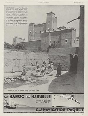 "Cie de NAVIGATION PAQUET" Annonce originale entoilée parue dans L'ILLUSTRATION du 30/01/1932 et ...