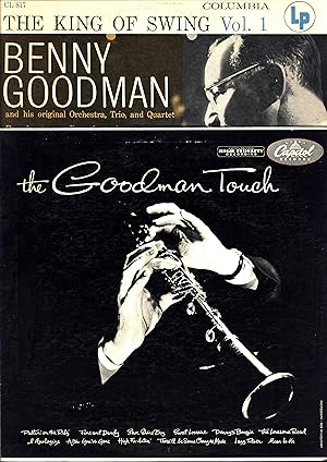 Seller image for TWO BENNY GOODMAN LPs, The King of Swing Vol. 1 / 1937-38 Jazz Concert No. 2, AND A SECOND LP, The Goodman Touch (TWO NEAR-MINT VINYL LPs OF THE BIG BAND ERA) for sale by Cat's Curiosities