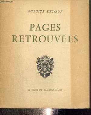 Seller image for Pages Retrouves, prcdes de deux tudes sur l'auteur for sale by Le-Livre