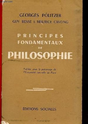 Bild des Verkufers fr Principes fondamentaux de philosophie zum Verkauf von Le-Livre