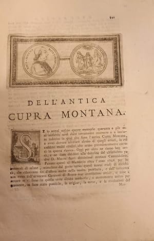 Bild des Verkufers fr DELL'ANTICA CITTA' DI CUPRA MONTANA. zum Verkauf von studio bibliografico pera s.a.s.