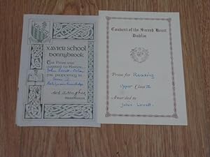 Two Prize Bookplates Awarded to John Lovett - Dolan for Reading & Religious Knowledge By the Abov...