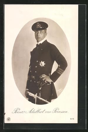 Bild des Verkufers fr Ansichtskarte Prinz Adalbert von Preussen in Uniform zum Verkauf von Bartko-Reher