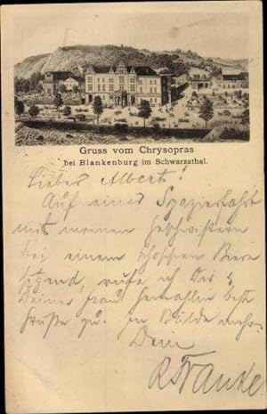 Vorläufer Ansichtskarte / Postkarte Bad Blankenburg im Kreis Saalfeld Rudolstadt, Gasthaus Chryso...
