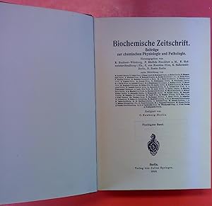 Immagine del venditore per Biochemische Zeitschrift. Beitrge zur chemischen Physiologie und Pathologie. BAND 50 venduto da biblion2