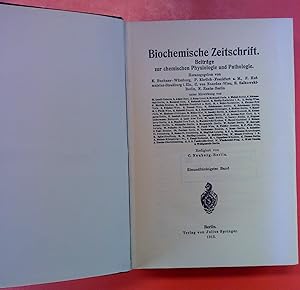 Immagine del venditore per Biochemische Zeitschrift. Beitrge zur chemischen Physiologie und Pathologie. BAND 51 venduto da biblion2