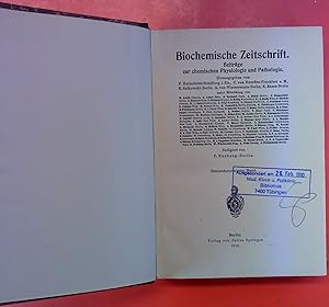 Immagine del venditore per Biochemische Zeitschrift. Beitrge zur chemischen Physiologie und Pathologie. BAND 93 venduto da biblion2