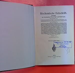 Immagine del venditore per Biochemische Zeitschrift. Beitrge zur chemischen Physiologie und Pathologie. BAND 92 venduto da biblion2