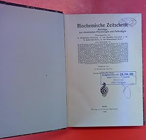 Immagine del venditore per Biochemische Zeitschrift. Beitrge zur chemischen Physiologie und Pathologie. BAND 105 venduto da biblion2
