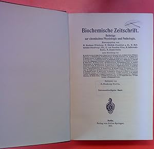 Immagine del venditore per Biochemische Zeitschrift. Beitrge zur chemischen Physiologie und Pathologie. BAND 37 venduto da biblion2
