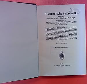 Immagine del venditore per Biochemische Zeitschrift. Beitrge zur chemischen Physiologie und Pathologie. BAND 39 venduto da biblion2